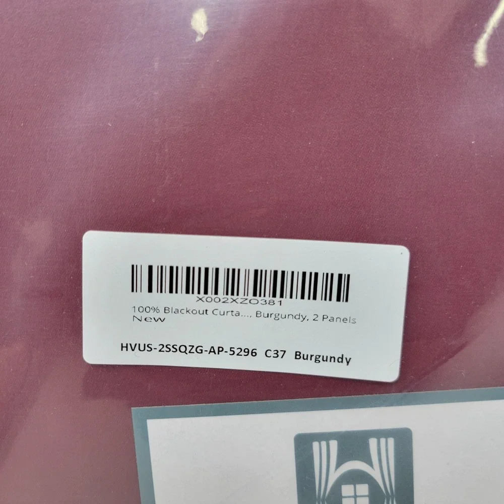 H VERSAILTEX Burgundy Blackout Curtain Panels‎ 52W x 96L 2 Panels New